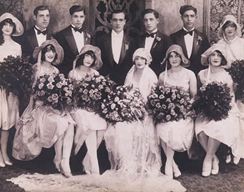 vintage wedding party photo